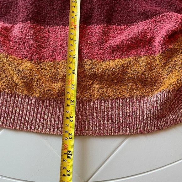 Free people candy land sweater womens large l colorful stripe shirt off shoulder - Picture 7 of 9
